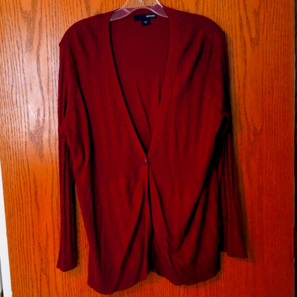Basic Editions Women's Cardigan Sweater 1x